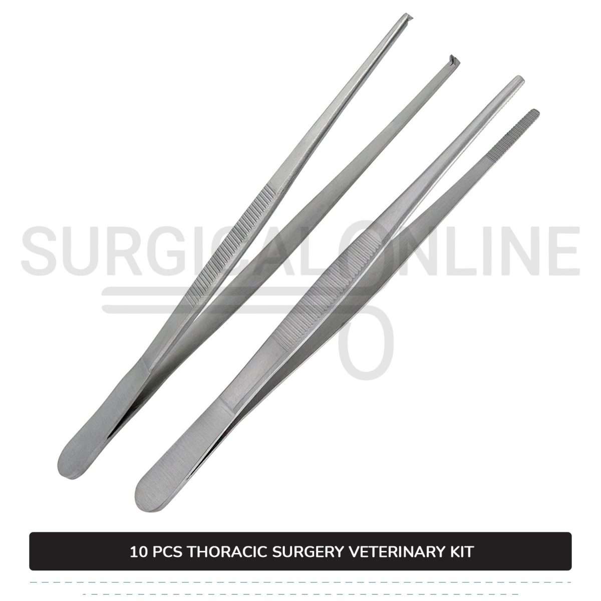 10 Pcs Thoracic Surgery Kit Stainless Steel Surgical Veterinary Instruments Set