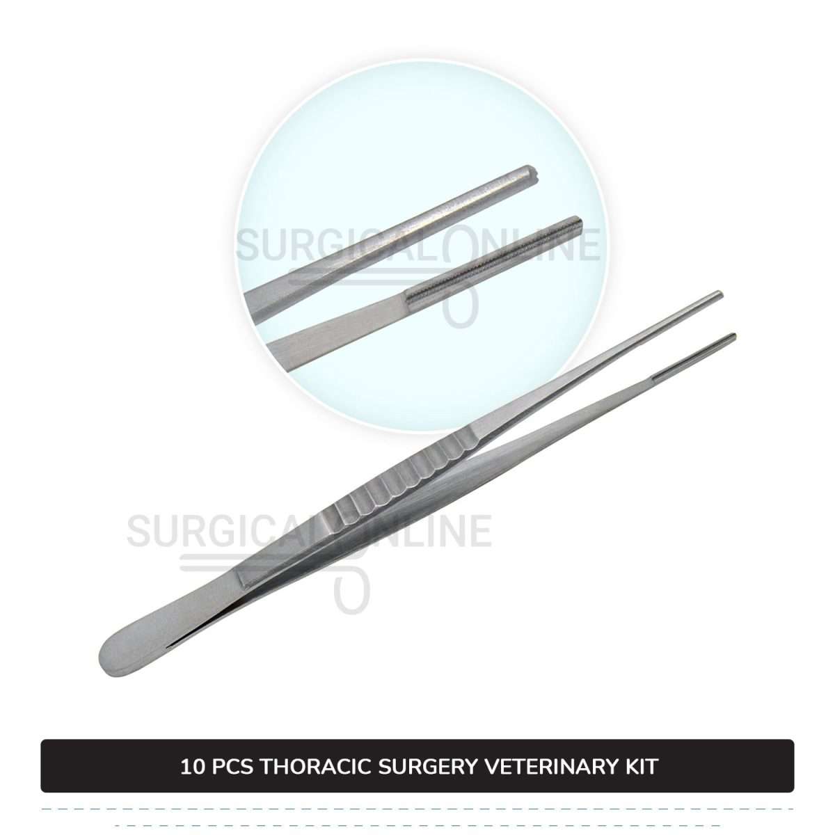 10 Pcs Thoracic Surgery Kit Stainless Steel Surgical Veterinary Instruments Set