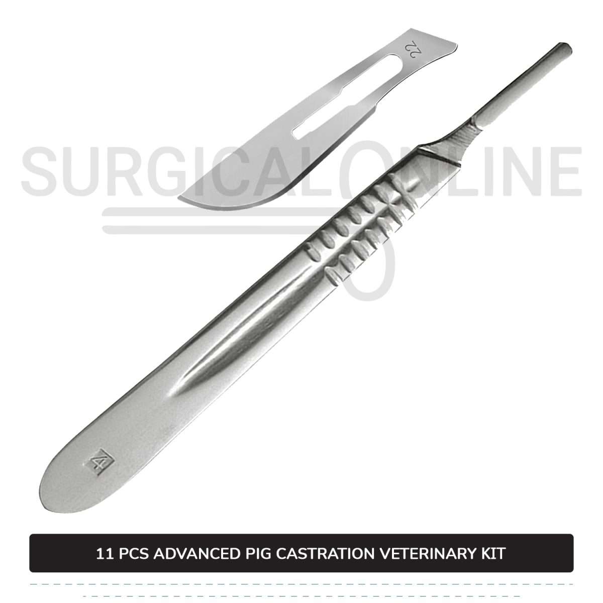 11 Pcs Advanced Pig Castration Kit Stainless Steel Surgical Veterinary Instruments Set with FREE Carrying Case