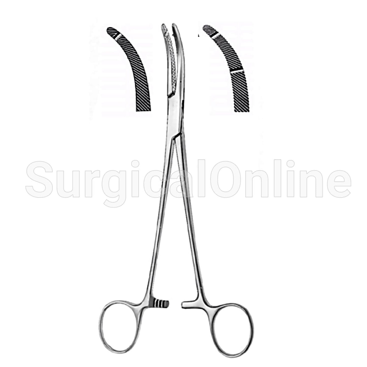 Heaney Forceps Curved Single Tooth 8.00"