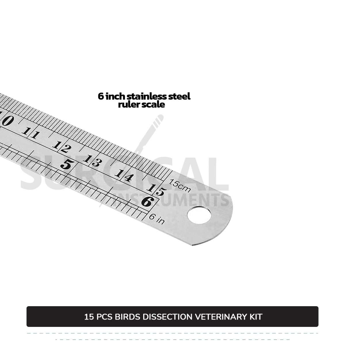 15 Pcs Birds Dissection Kit Stainless Steel Surgical Veterinary Instruments Set with FREE Carrying Case
