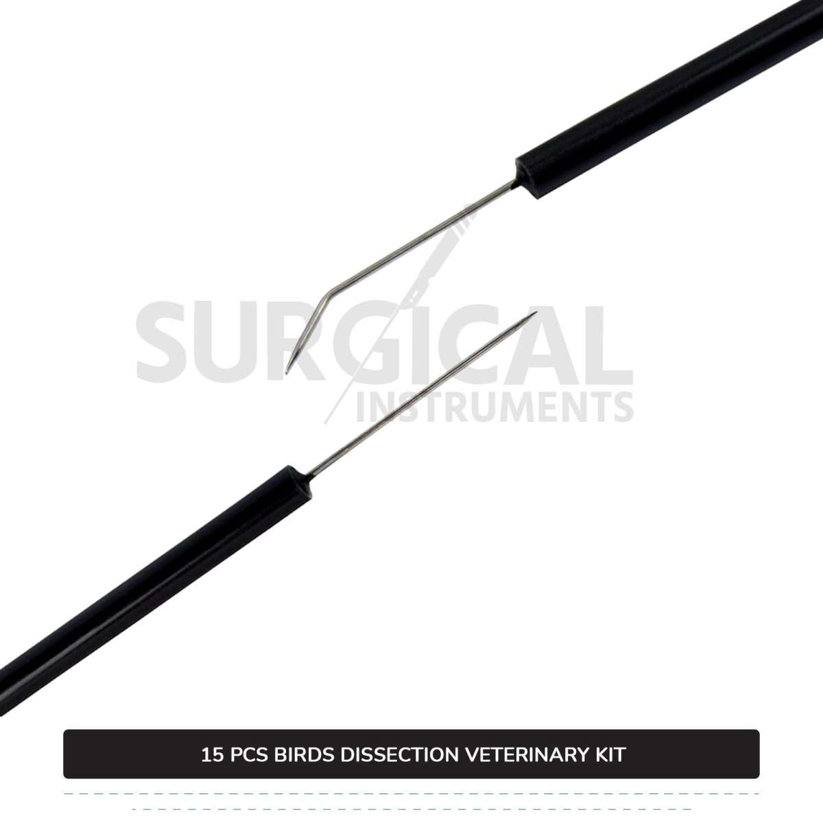 15 Pcs Birds Dissection Kit Stainless Steel Surgical Veterinary Instruments Set with FREE Carrying Case