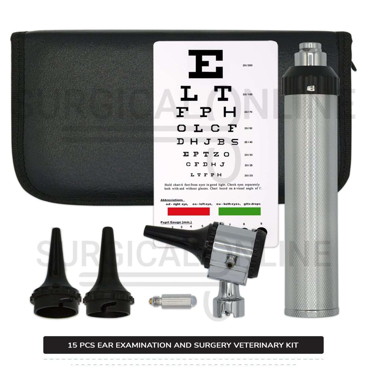 15 Pcs Ear Examination And Surgery Kit Stainless Steel Veterinary Instruments Set with ???? Surgical Scalpel Blades