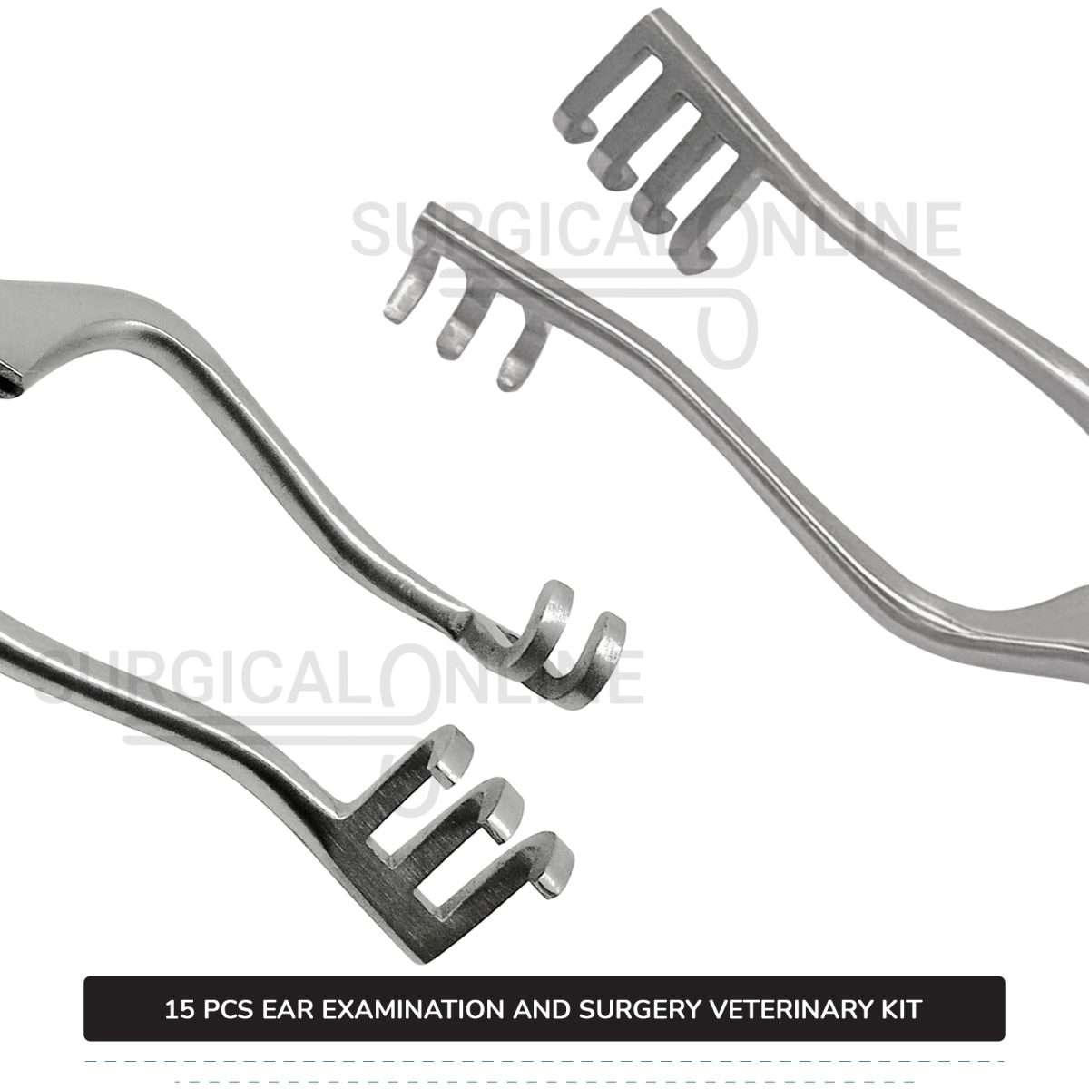 15 Pcs Ear Examination And Surgery Kit Stainless Steel Veterinary Instruments Set with ???? Surgical Scalpel Blades