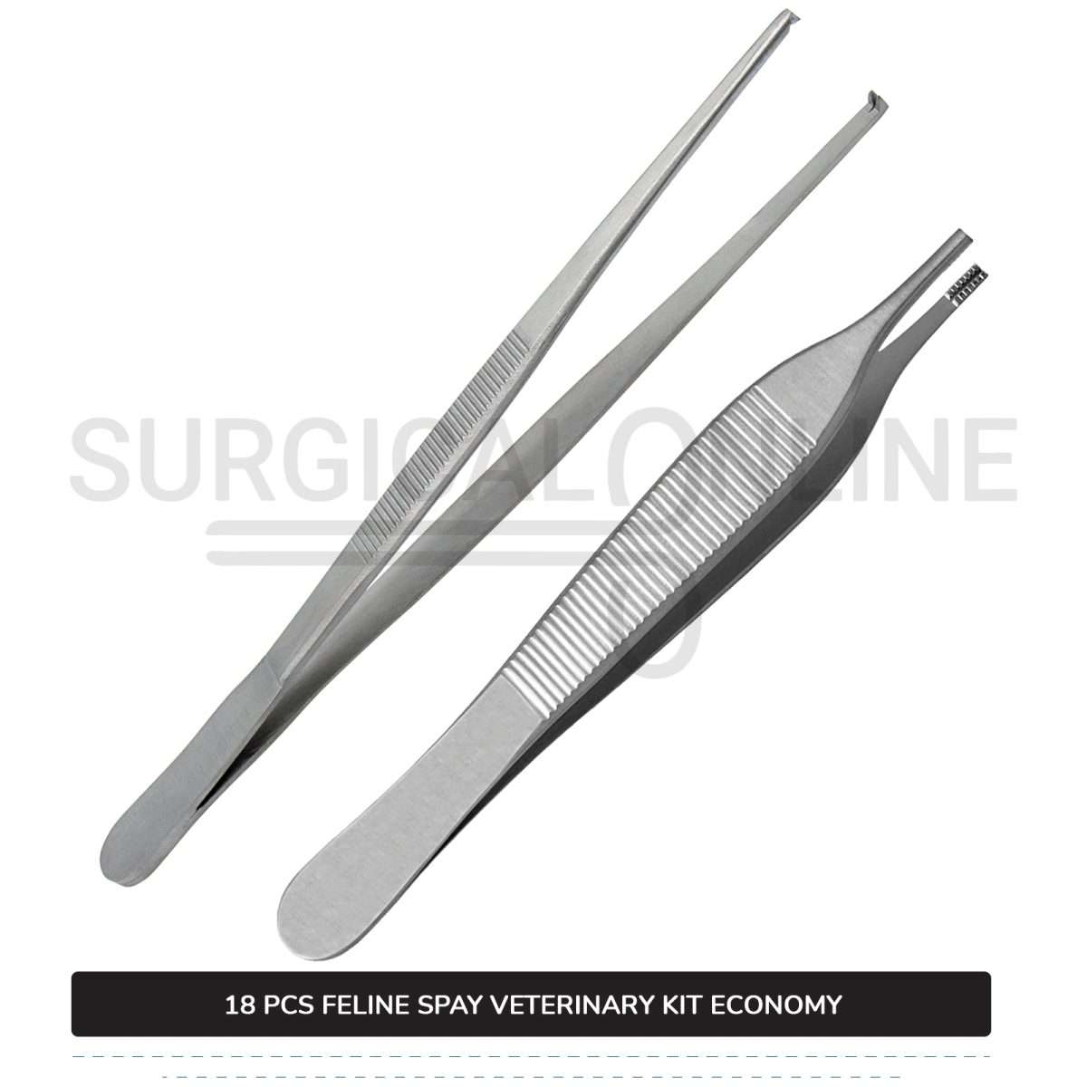 18 Pcs Feline Spay Kit Economy Stainless Steel Surgical Neuter Pack Veterinary Instruments Set with ???? Blades