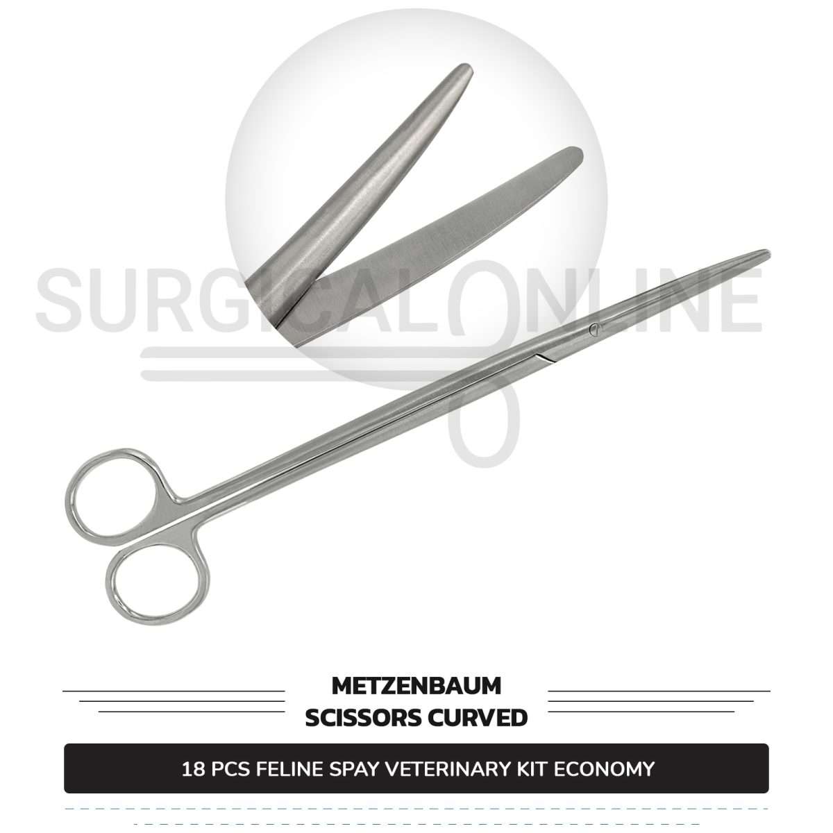18 Pcs Feline Spay Kit Economy Stainless Steel Surgical Neuter Pack Veterinary Instruments Set with ???? Blades