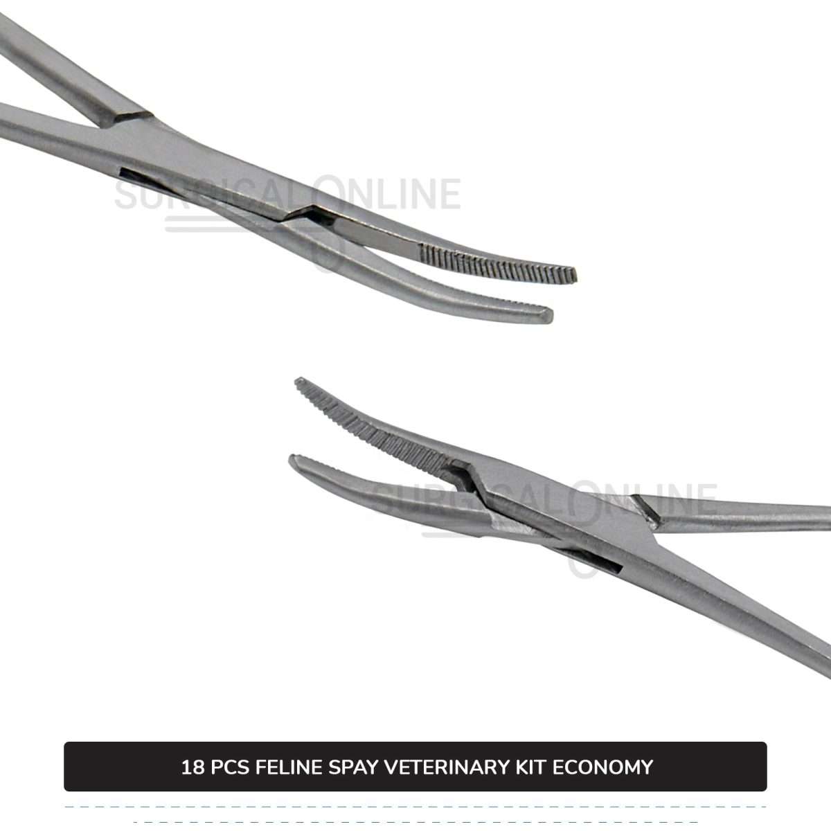 18 Pcs Feline Spay Kit Economy Stainless Steel Surgical Neuter Pack Veterinary Instruments Set with ???? Blades