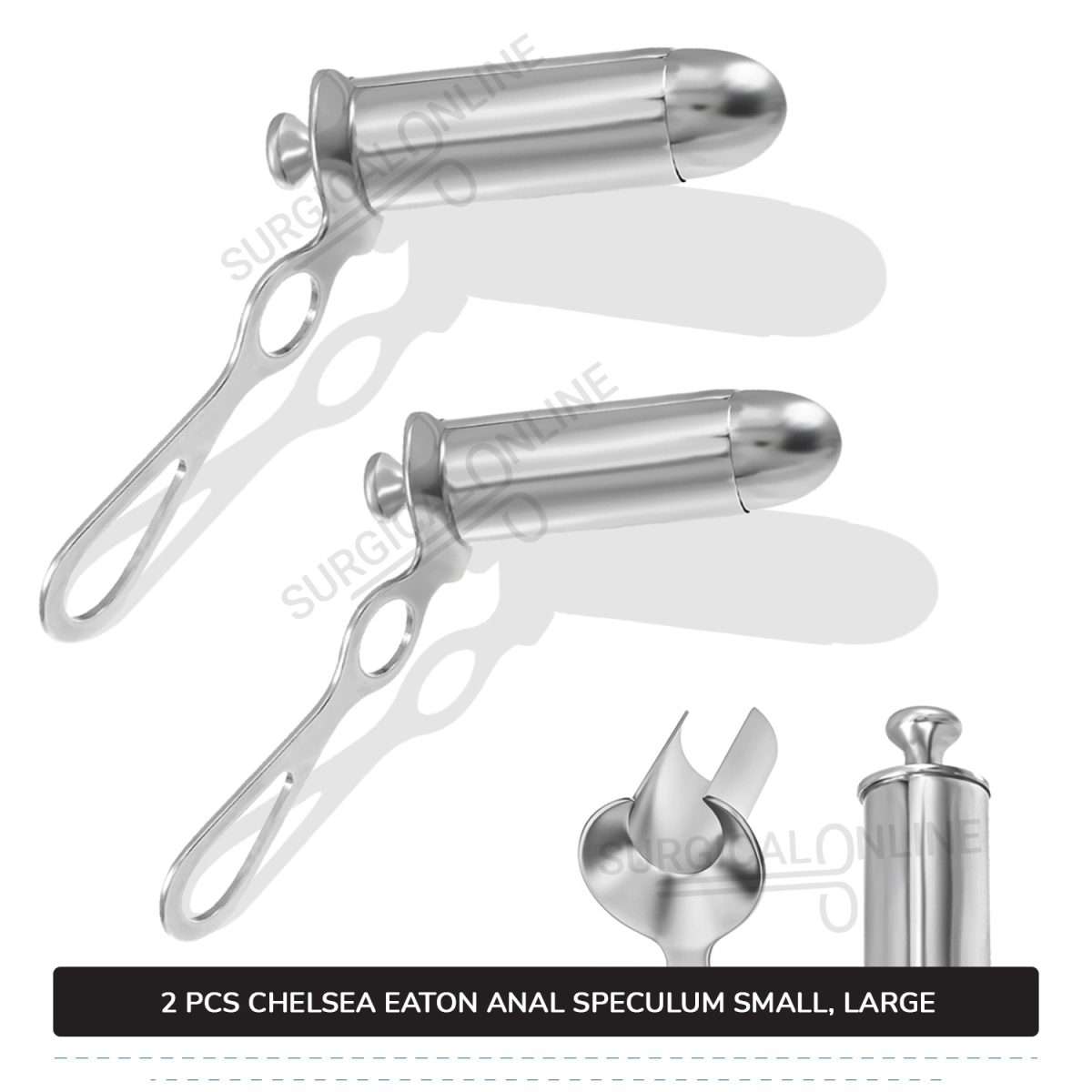2 Pcs Set of Chelsea-Eaton Anal Speculum 7/8″ (2.2 cm) & 1 1/4" (3.2 cm) O.D Rectal Instruments