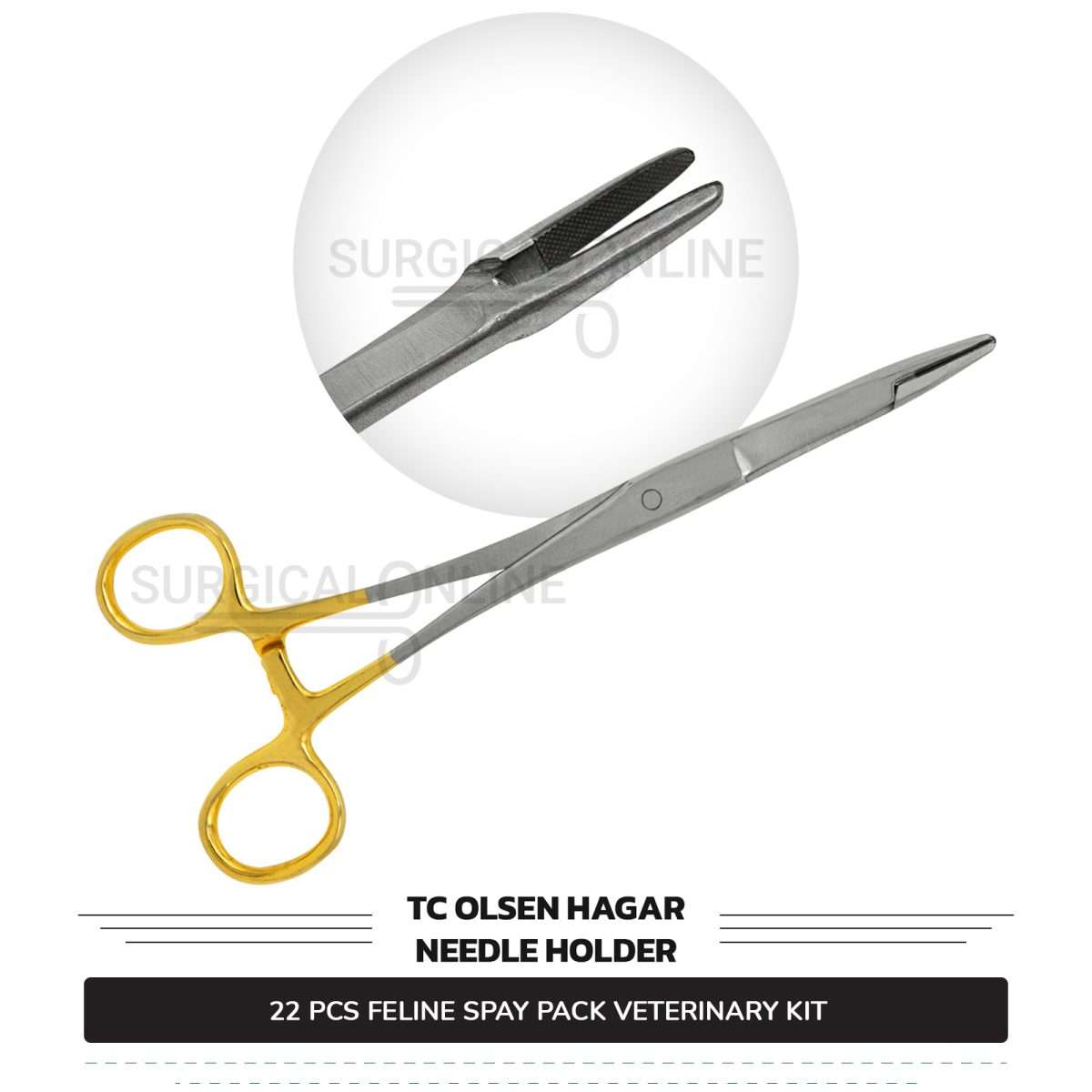 22 Pcs Feline Spay Kit With Tungsten Carbide Stainless Steel Surgical Neuter Pack Veterinary Instruments Set