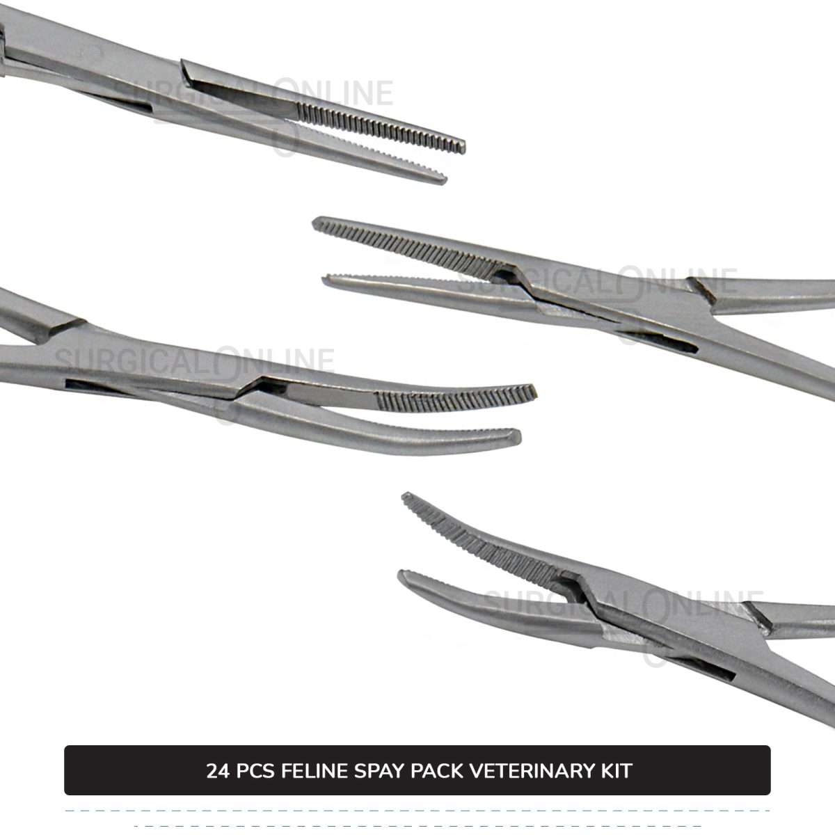 24 Pcs Feline Spay Pack Economy Stainless Steel Surgical Neuter Kit Veterinary Instruments Set