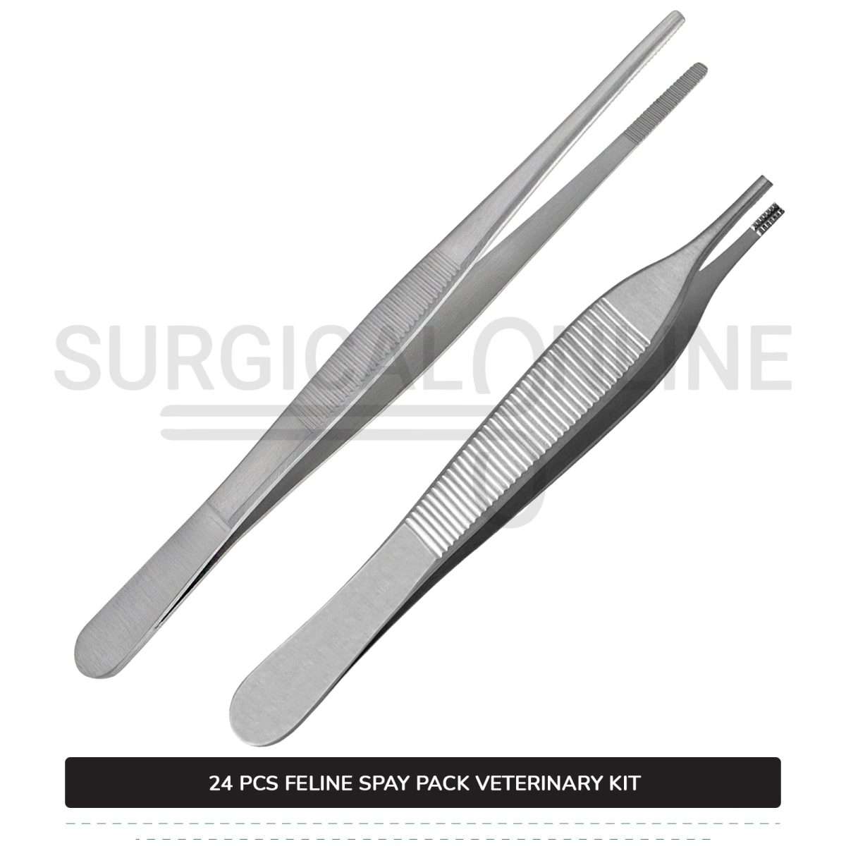 24 Pcs Feline Spay Pack Economy Stainless Steel Surgical Neuter Kit Veterinary Instruments Set