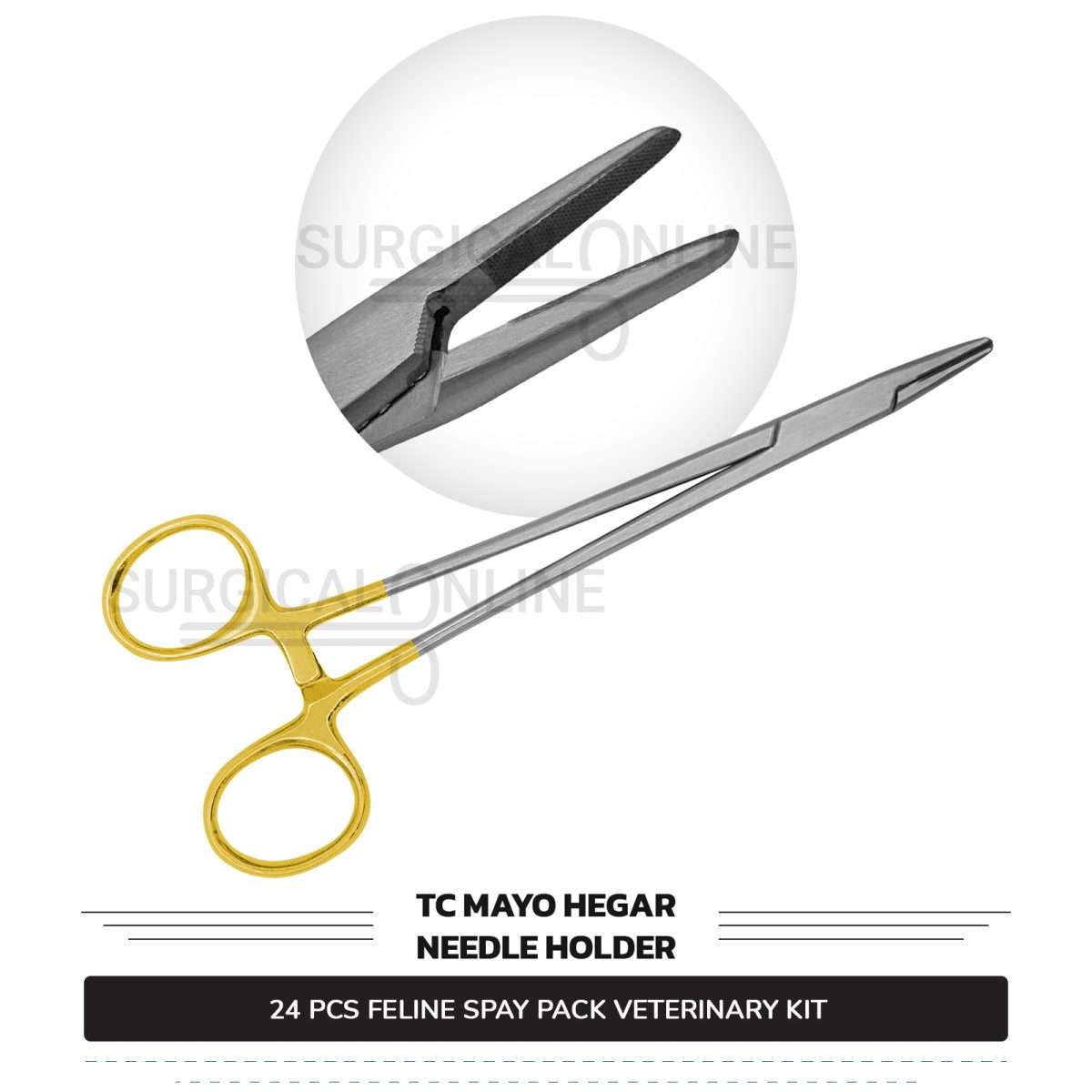 24 Pcs Feline Spay Kit With Tungsten Carbide Stainless Steel Surgical Neuter Pack Veterinary Instruments Set