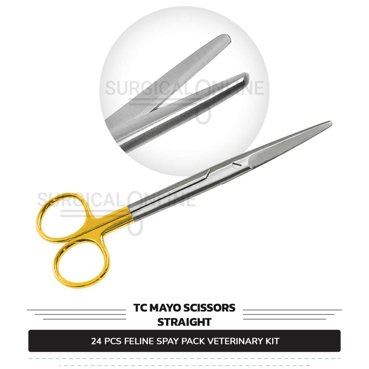 24 Pcs Feline Spay Kit With Tungsten Carbide Stainless Steel Surgical Neuter Pack Veterinary Instruments Set