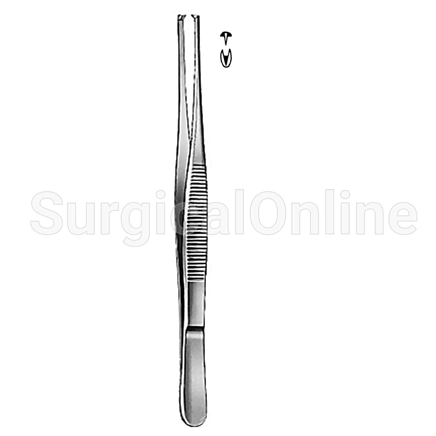 Thumb Tissue Forceps With 1X2 Teeth 6.00"