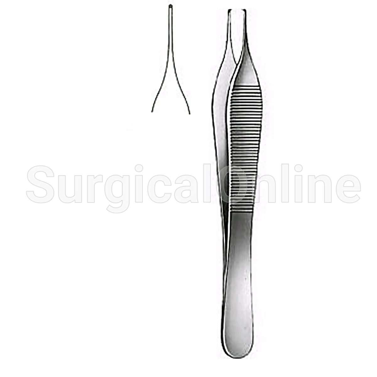 Adson Forceps Tissue Micro (Delicate) With 1X2 Teeth 4.75"