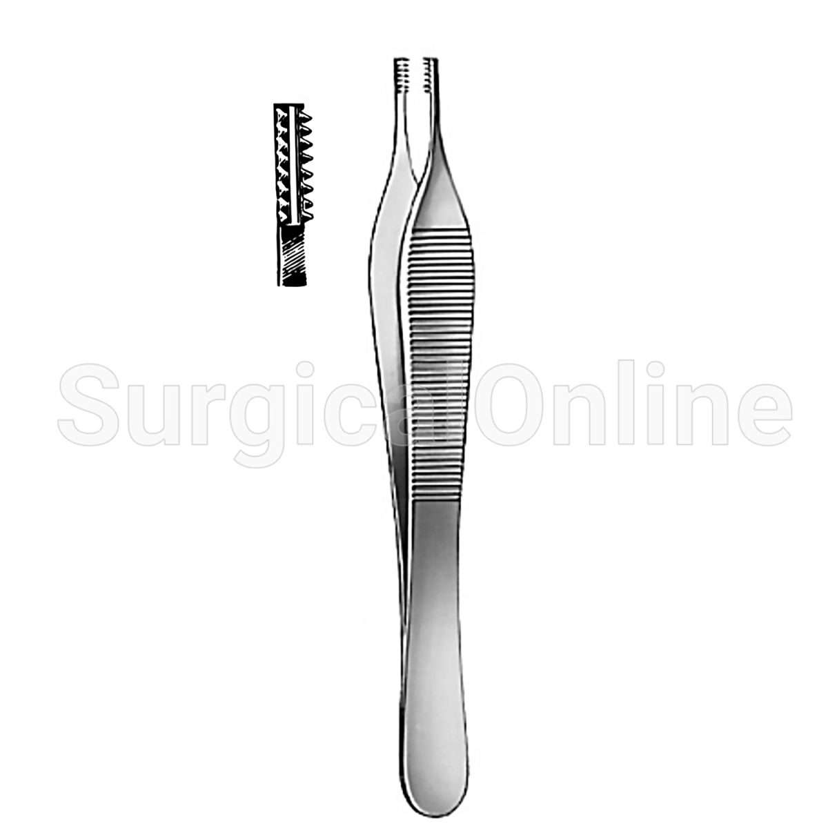 Adson Brown Tissue Forceps With 7X7 Teeth 4.75"