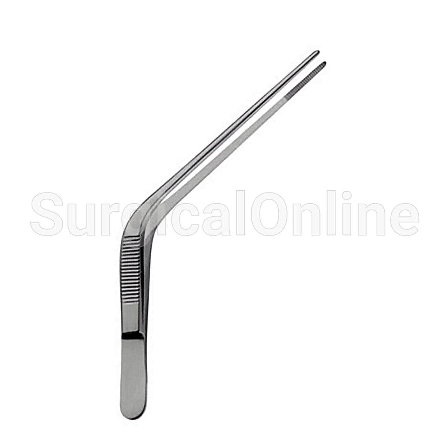 Wilde Dressing Forceps 5.00", Angular With Serrated Tips