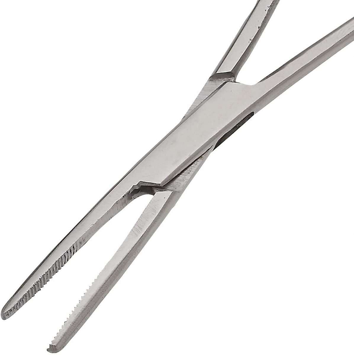 2 Piece Curved & Straight 8" Hemostat Set - Stainless Steel Locking Tweezer Clamps