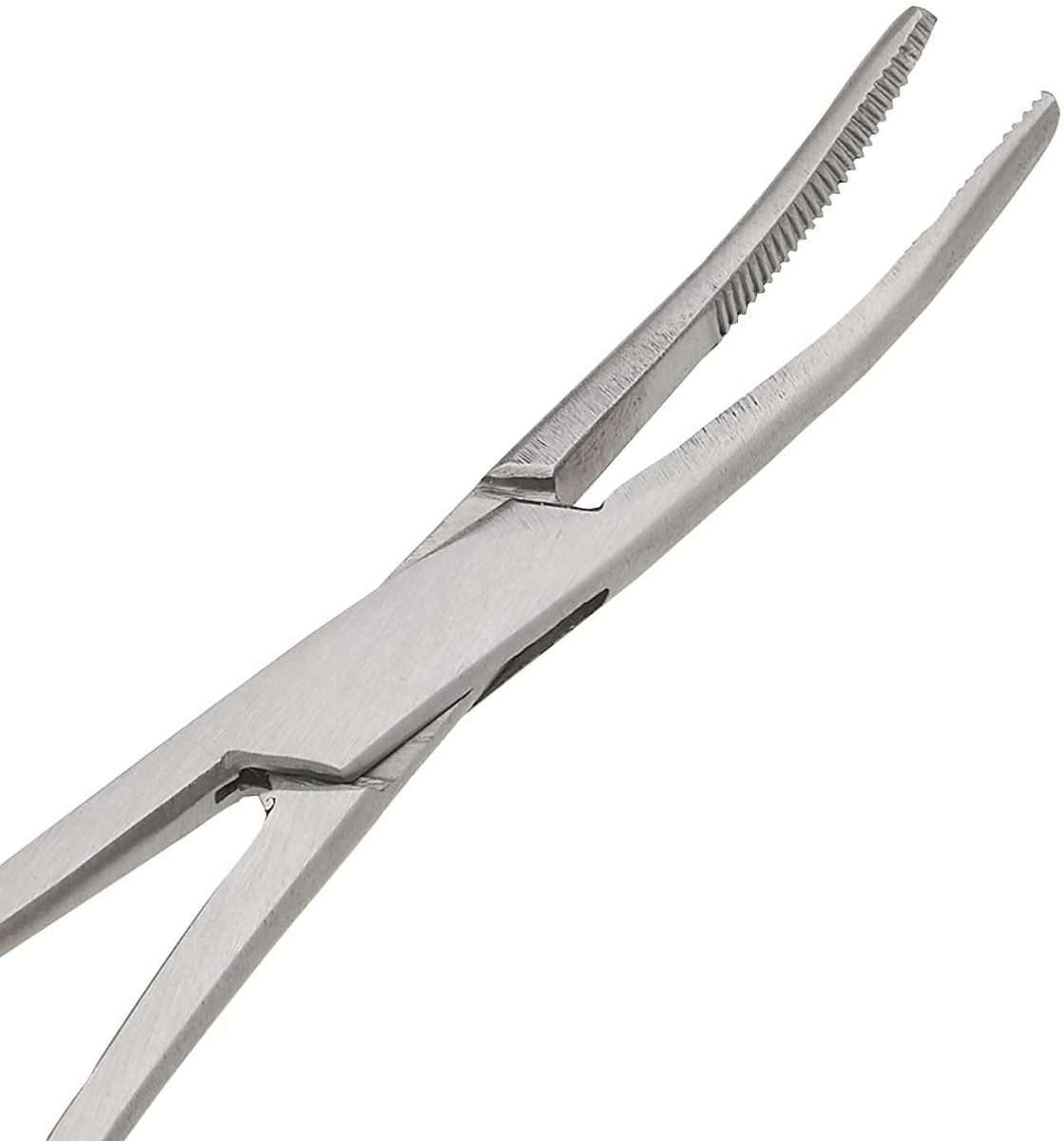2 Piece Curved & Straight 8" Hemostat Set - Stainless Steel Locking Tweezer Clamps