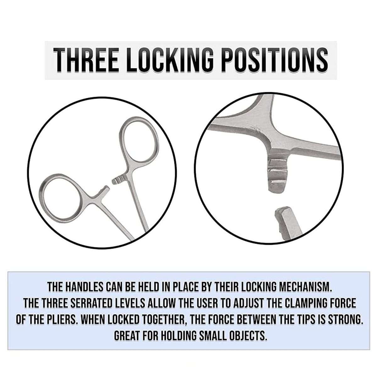 2 Piece Curved & Straight 8" Hemostat Set - Stainless Steel Locking Tweezer Clamps