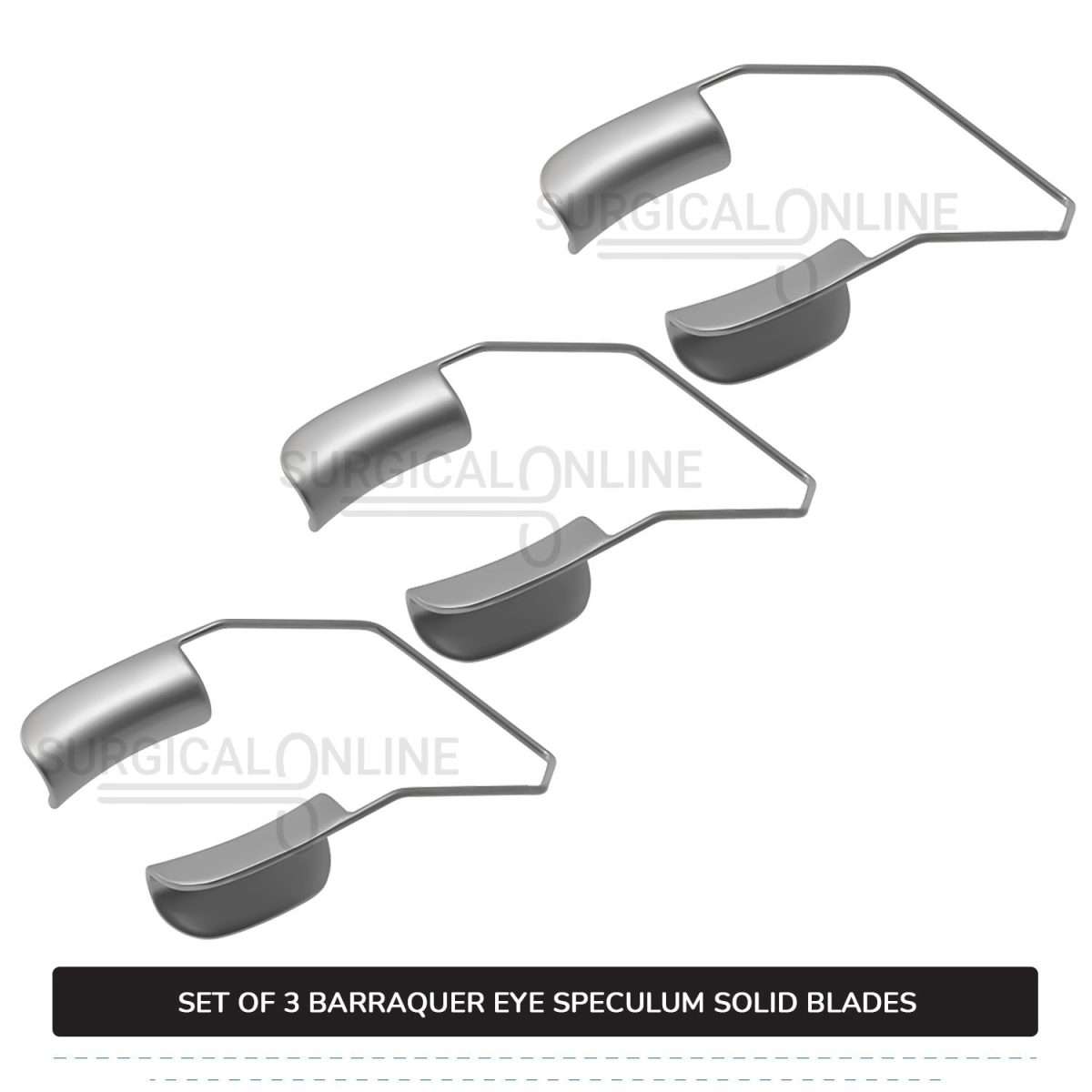 3 Pcs Barraquer Wire Speculum Set Small, Medium, & Large, with 2 Solid Blades Ophthalmic Surgical Instruments