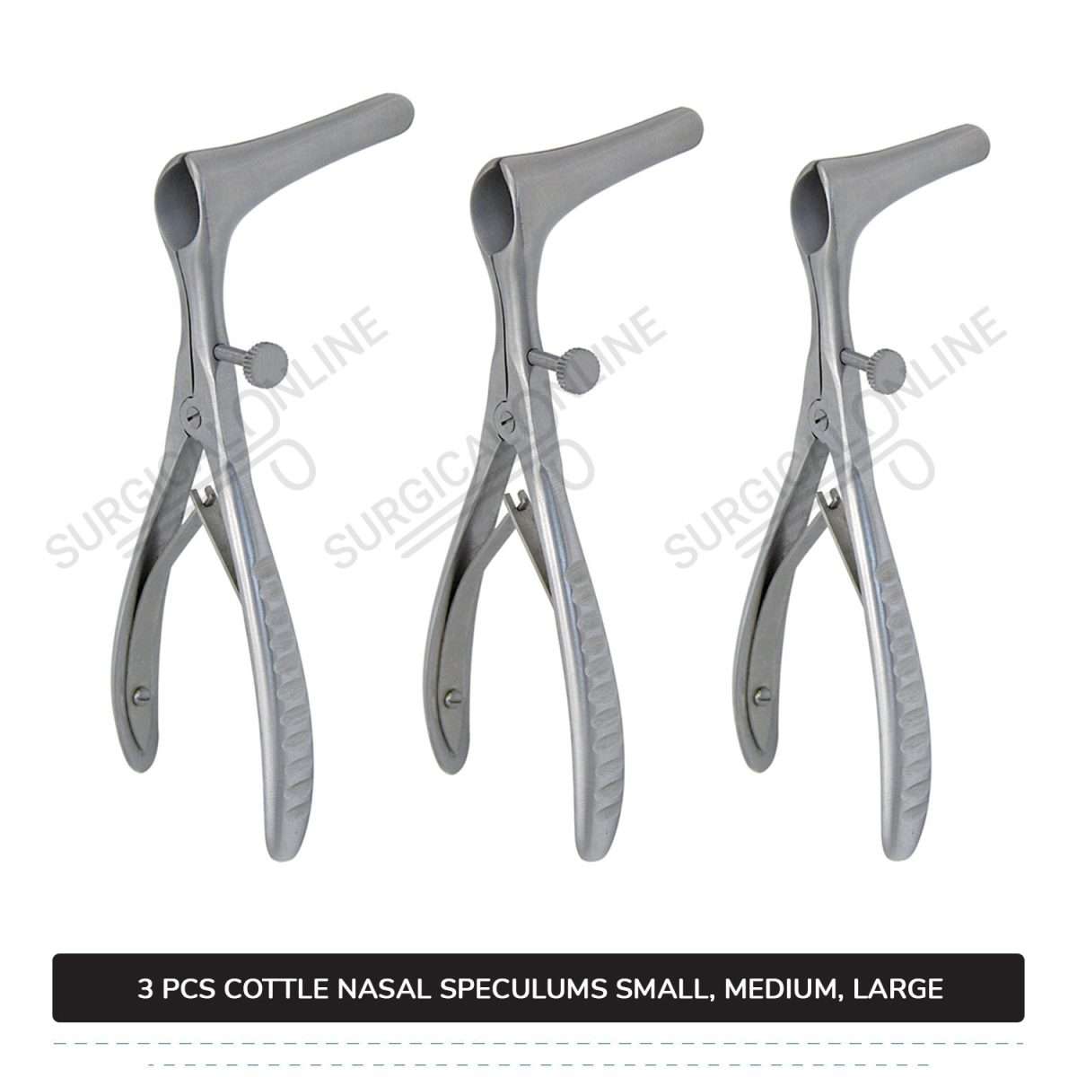 3 Pcs Cottle Septum Speculum Set With Set Screw Small, Medium, & Large Blades