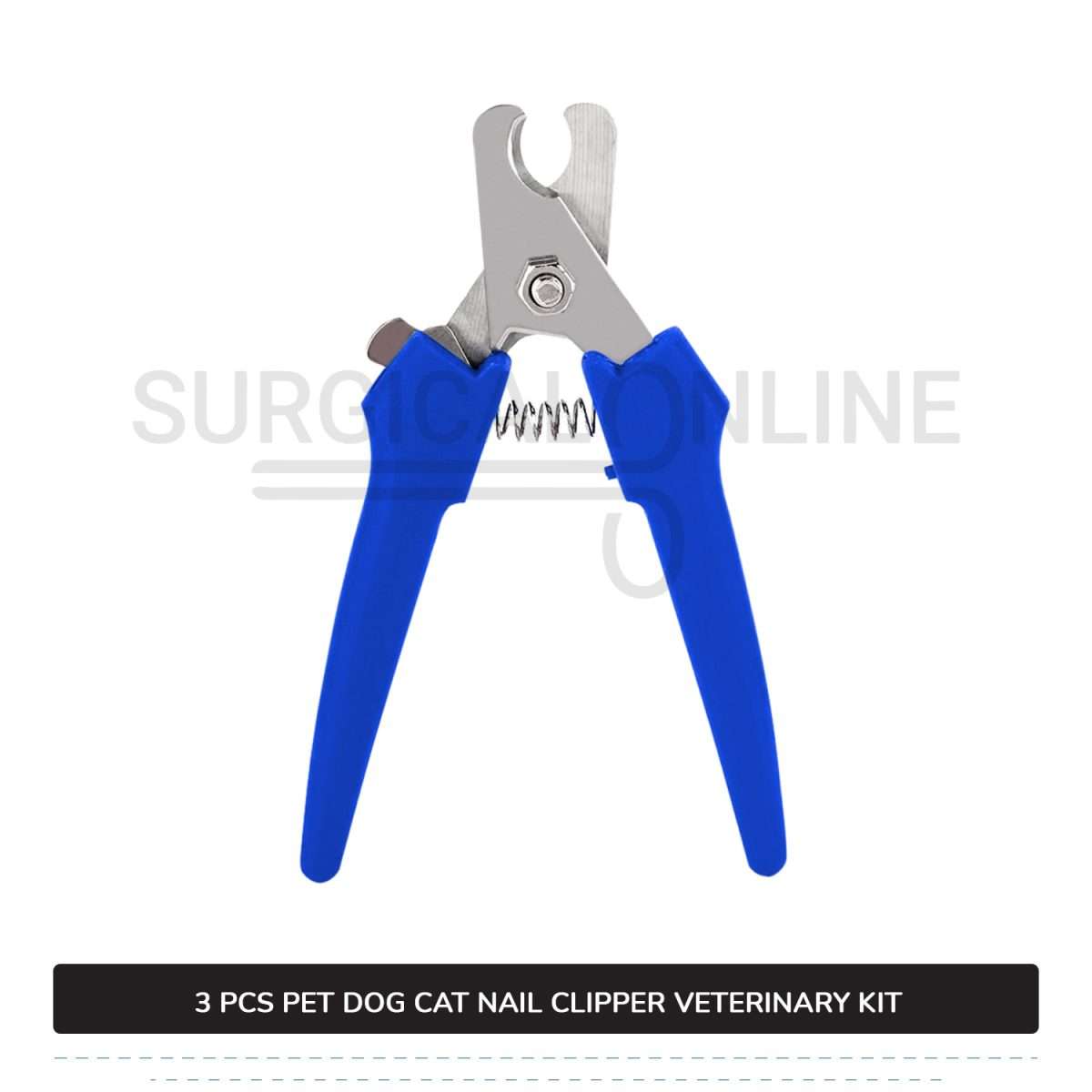 3 Pcs Pet Nail Clipper Kit Stainless Steel Nail Tip Cutter Surgical Veterinary Instruments