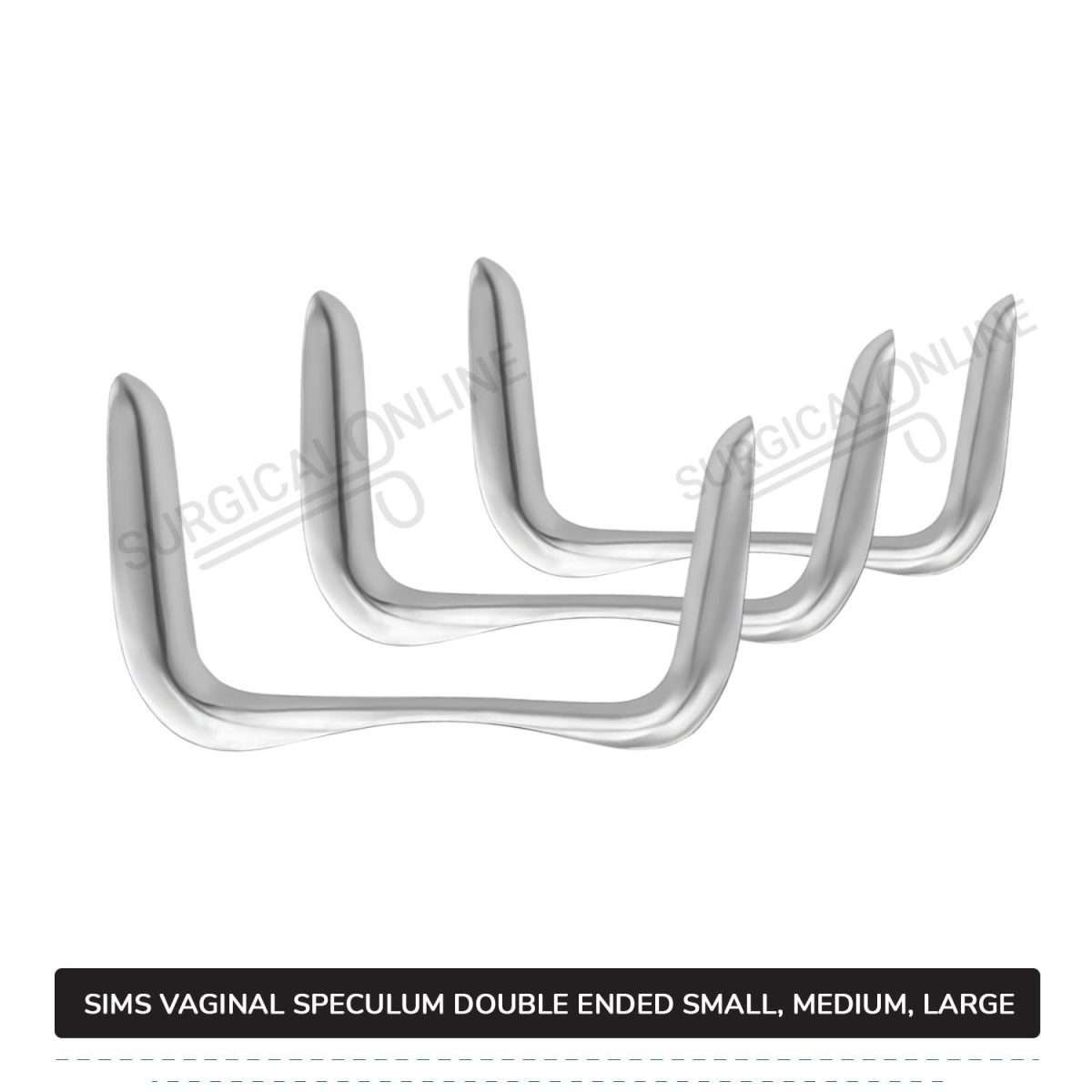3 Pcs Sims Vaginal Speculum Double-Ended Set, Small, Medium, & Large OB/GYN Instruments