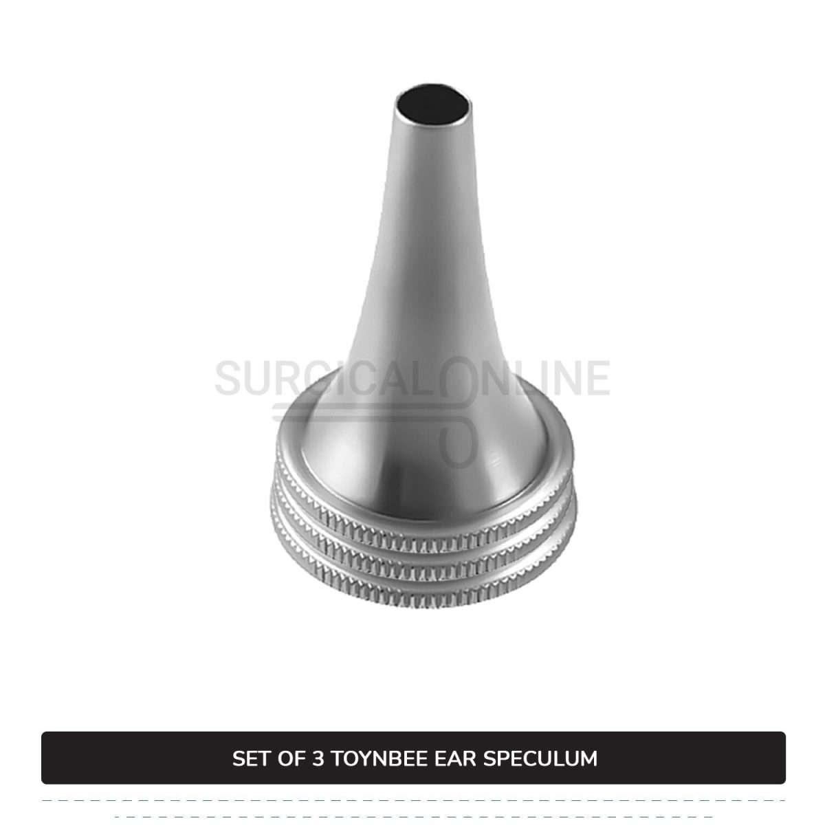 3 Pcs Toynbee Ear Specula Set Small, Medium, & Large ENT Diagnostic Speculum Surgical Instruments
