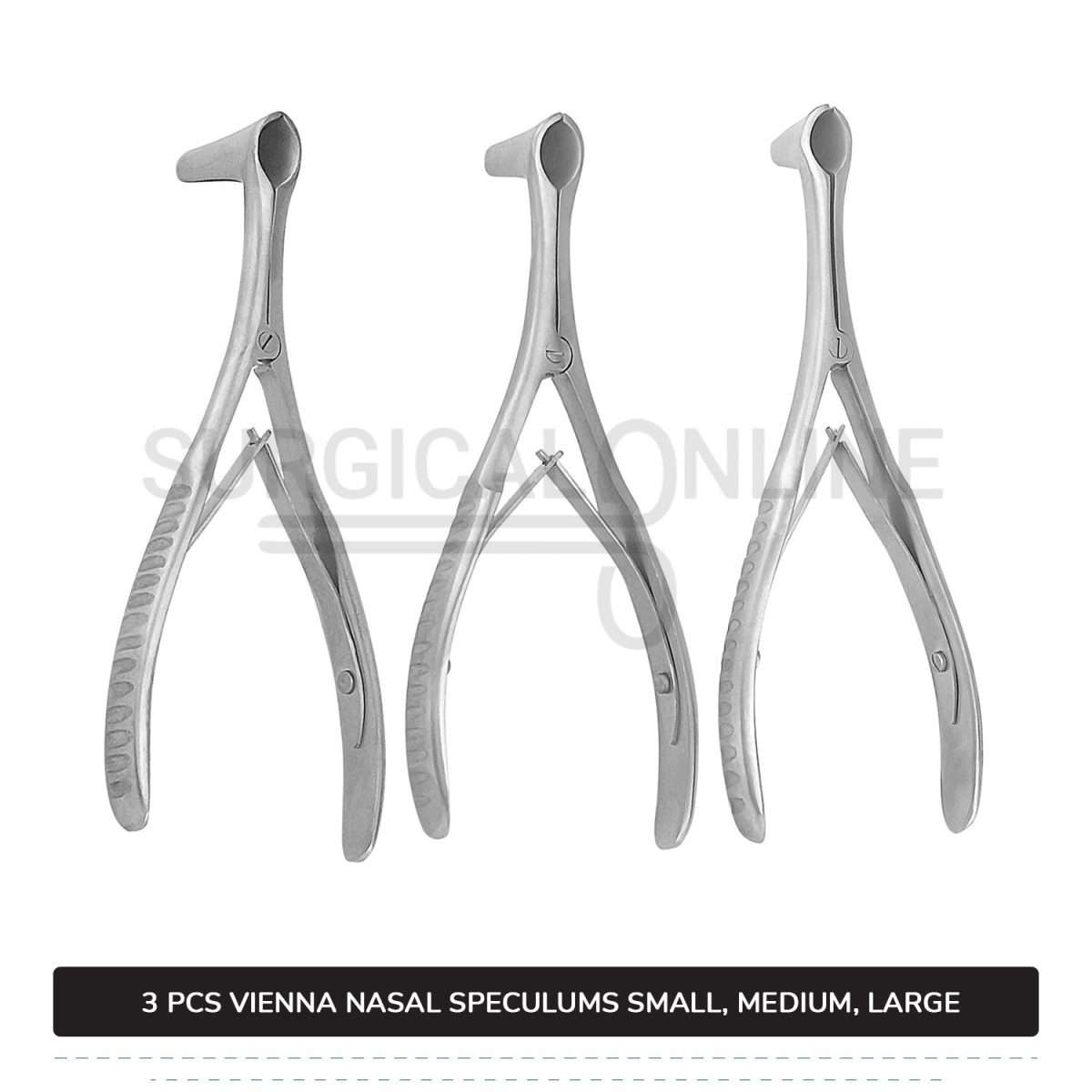 3 Pcs Vienna Nasal Speculum Set Small, Medium, & Large Diagnostic ENT Surgical