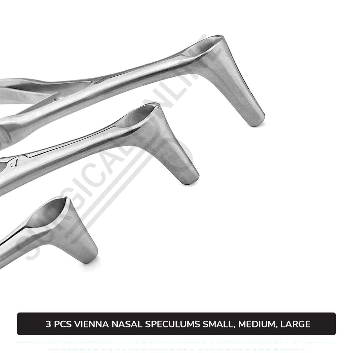 3 Pcs Vienna Nasal Speculum Set Small, Medium, & Large Diagnostic ENT Surgical