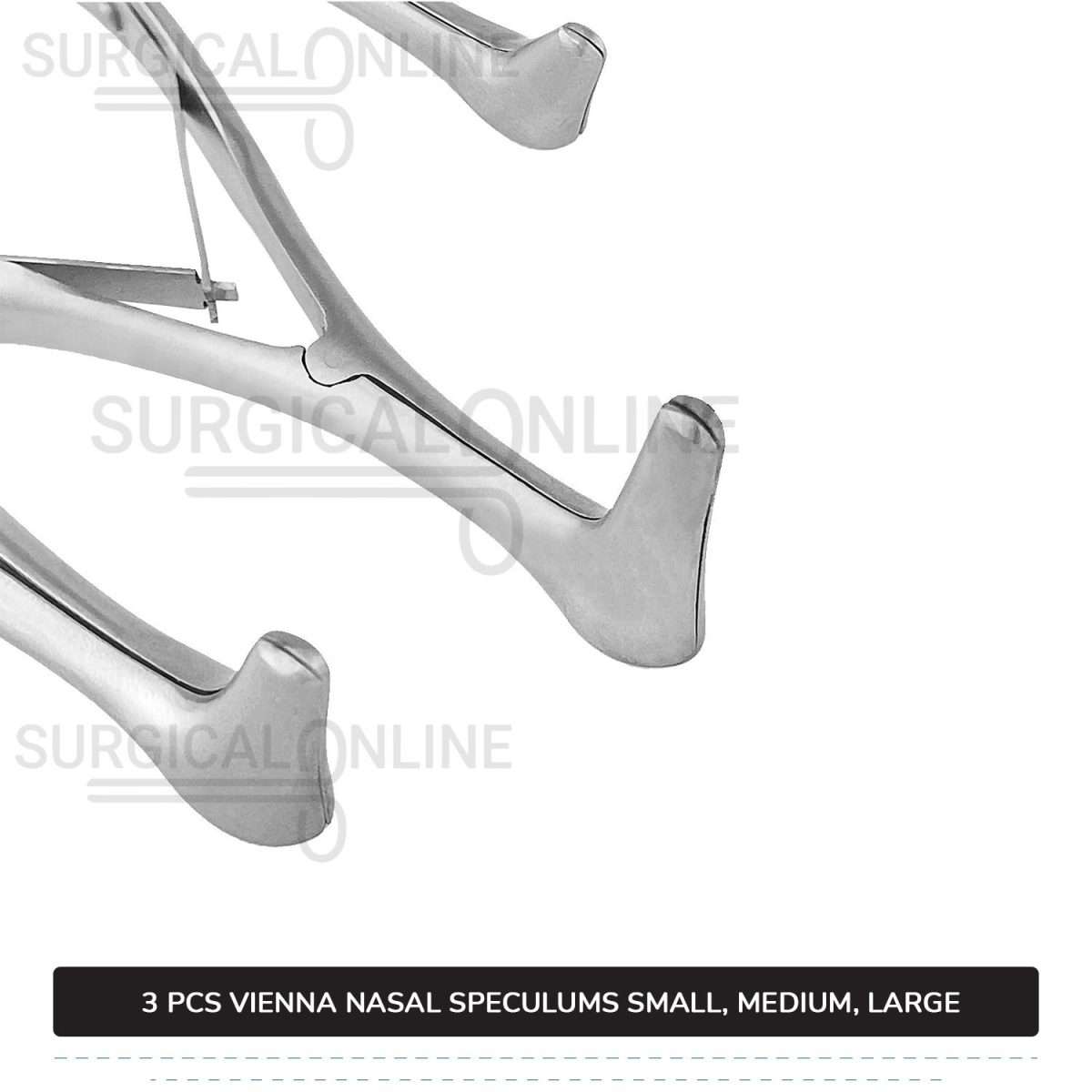3 Pcs Vienna Nasal Speculum Set Small, Medium, & Large Diagnostic ENT Surgical