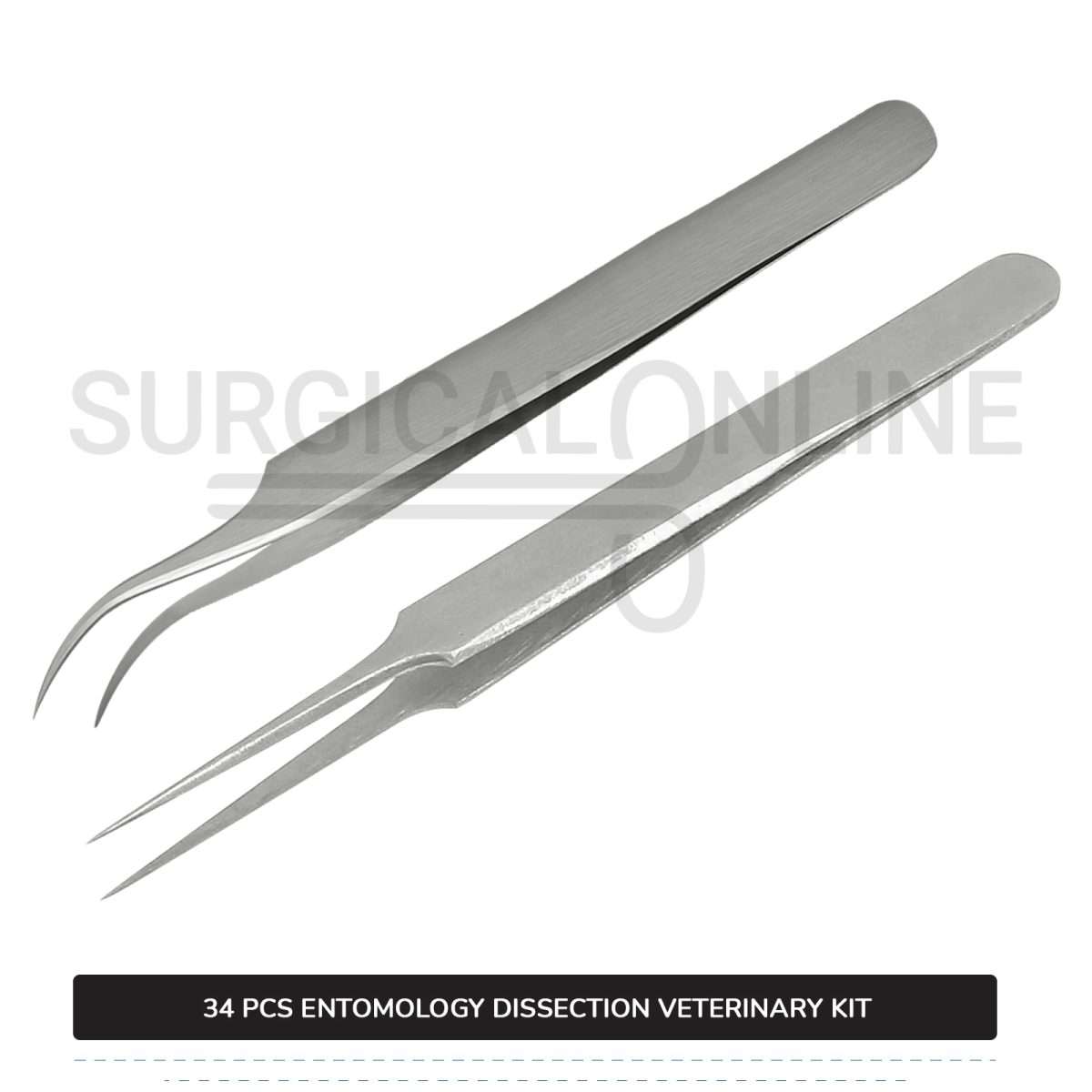 34 Pcs Entomology Dissection Kit Stainless Steel Veterinary Instruments Set with ???? Carrying Case