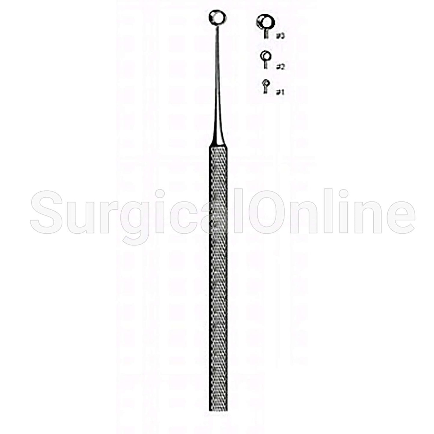 Heath Curette 4" (10.2 cm), Size 0, one Sharp & one Blunt Edge, 0.5 mm