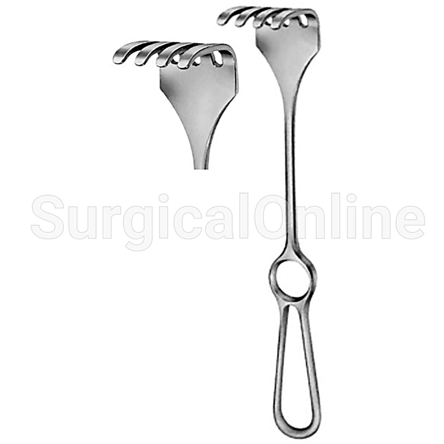 Israel Retractor 9.00" (22.9cm), Blunt, 4 Prongs 1.50" (3.8cm) X 1.6"(4.1cm)