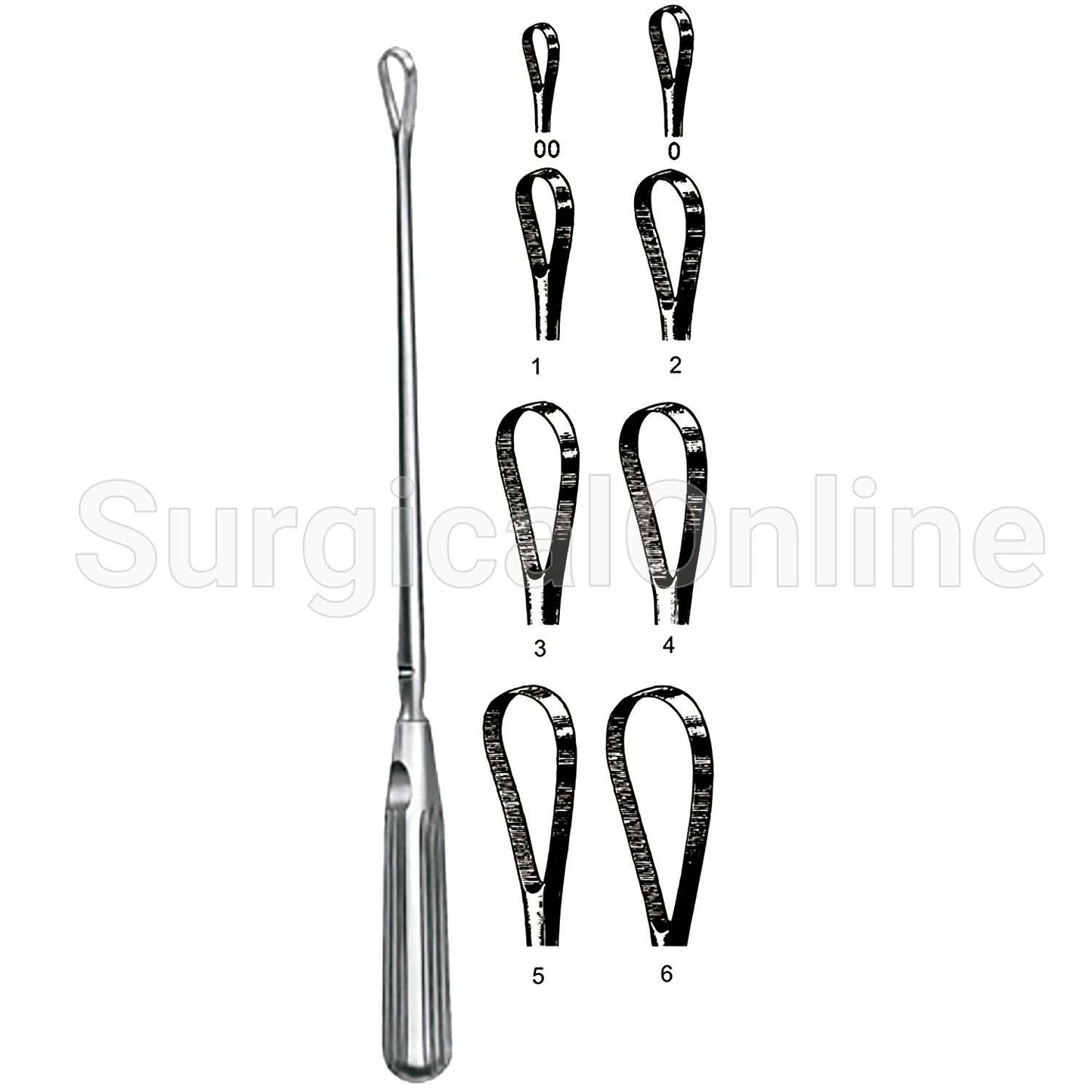 Sims Uterine Curette 11" (27.9 cm), Sharp Blade # 0
