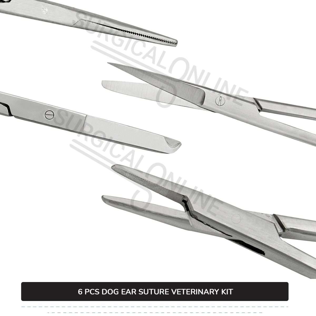 6 Pcs Dog Ear Suture Kit Stainless Steel Surgical Veterinary Instruments Set with ???? Surgical Scalpel Blades