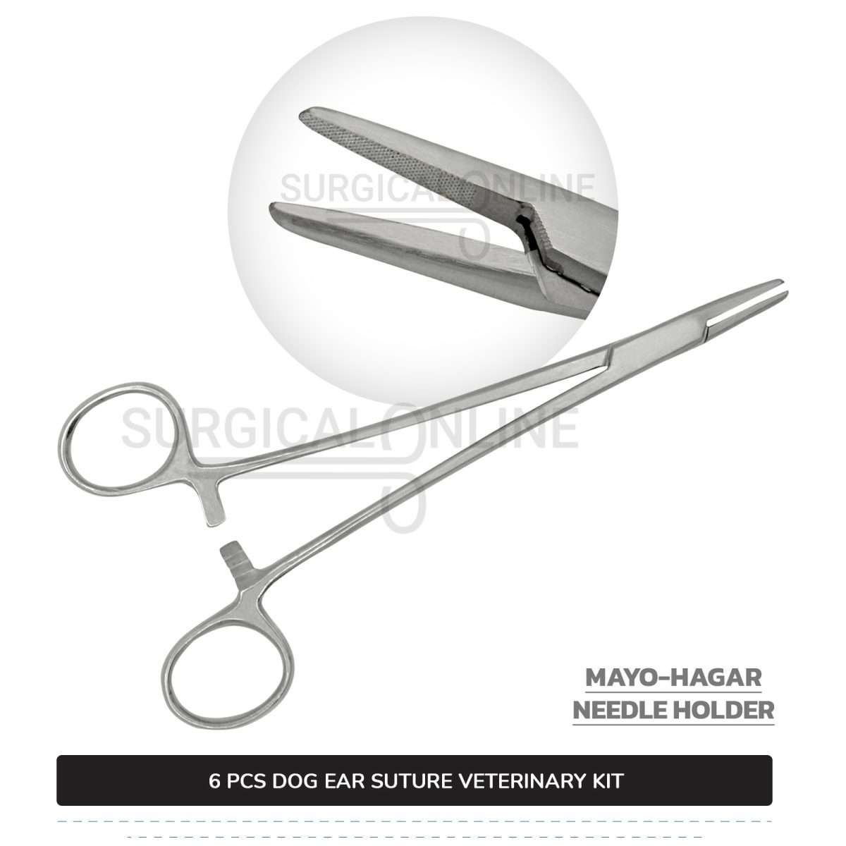 6 Pcs Dog Ear Suture Kit Stainless Steel Surgical Veterinary Instruments Set with ???? Surgical Scalpel Blades