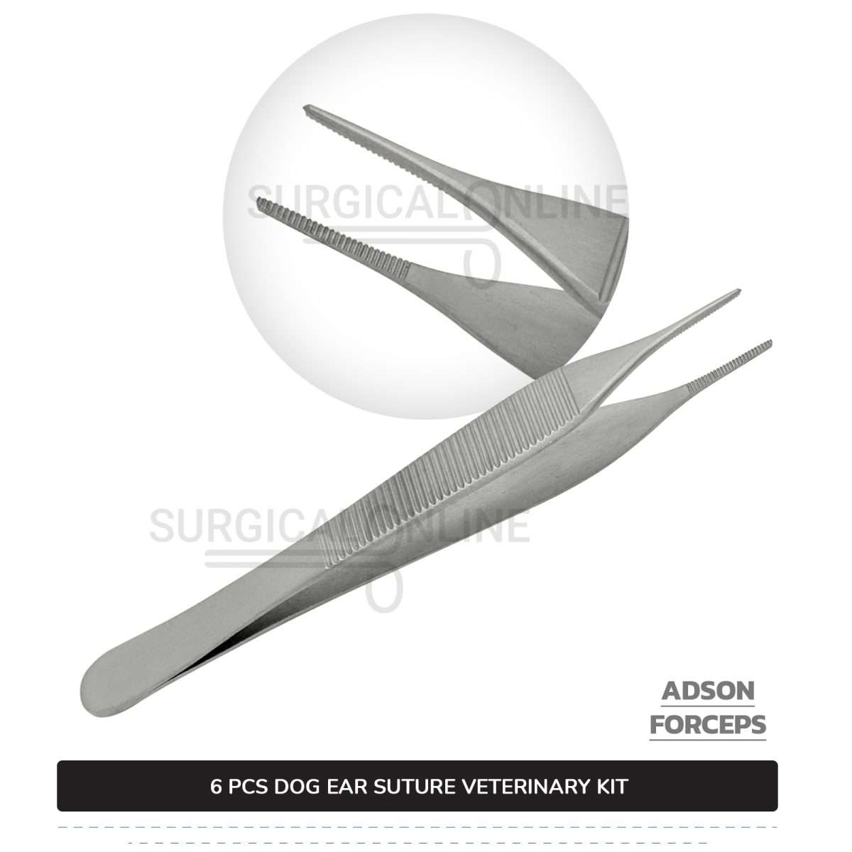6 Pcs Dog Ear Suture Kit Stainless Steel Surgical Veterinary Instruments Set with ???? Surgical Scalpel Blades