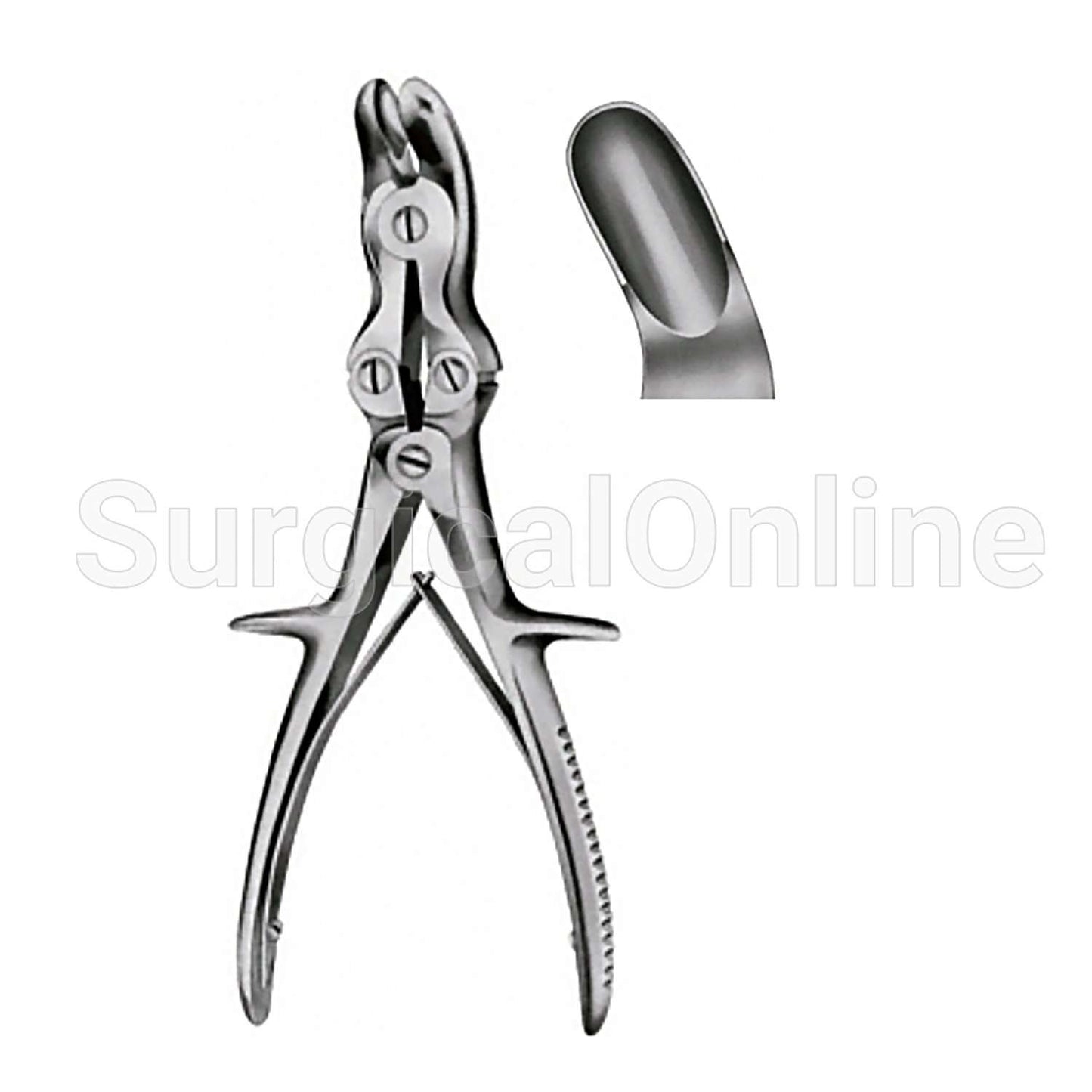Stille-Luer Rongeur Curved, 8.75"(22.2cm), Straight Jaws, 9mm X 15mm