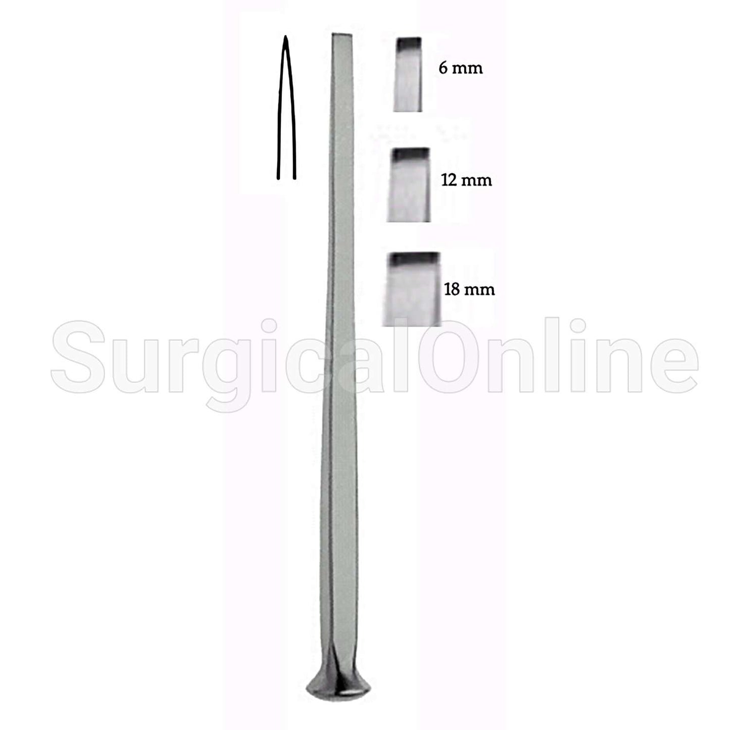 Us Army Pattern Osteotome 6.50" (16.5 cm) 6mm Wide