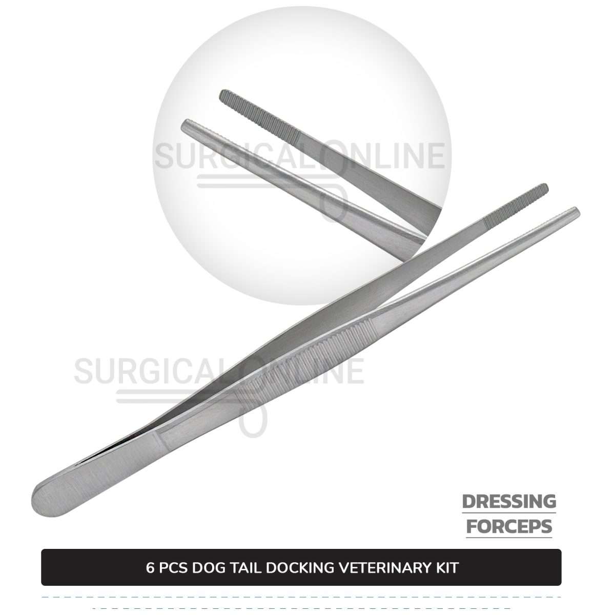 7 Pcs Dog Tail Docking Kit Stainless Steel Surgical Veterinary Instruments Set with ???? Surgical Scalpel Blades