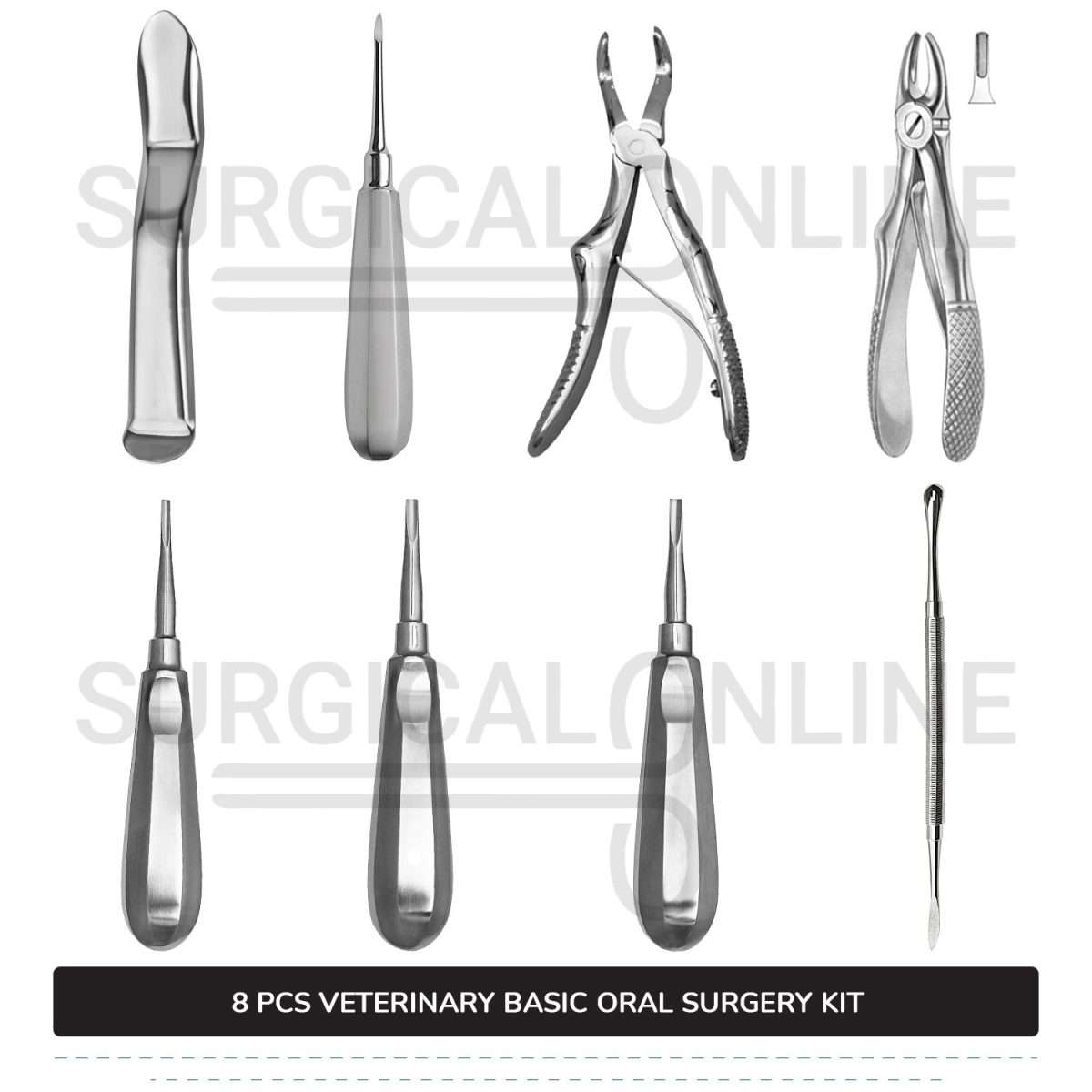 8 Pcs Basic Oral Surgery Kit Stainless Steel Surgical Veterinary Orthodontic Instruments Set