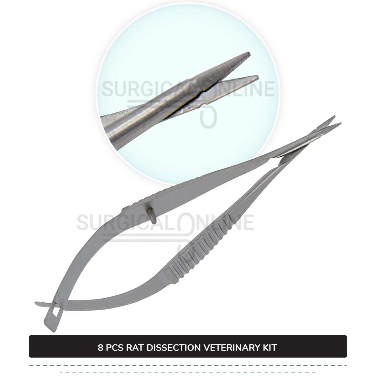 8 Pcs Rat Dissection Kit Stainless Steel Surgical Biology Anatomy Veterinary Instruments Set