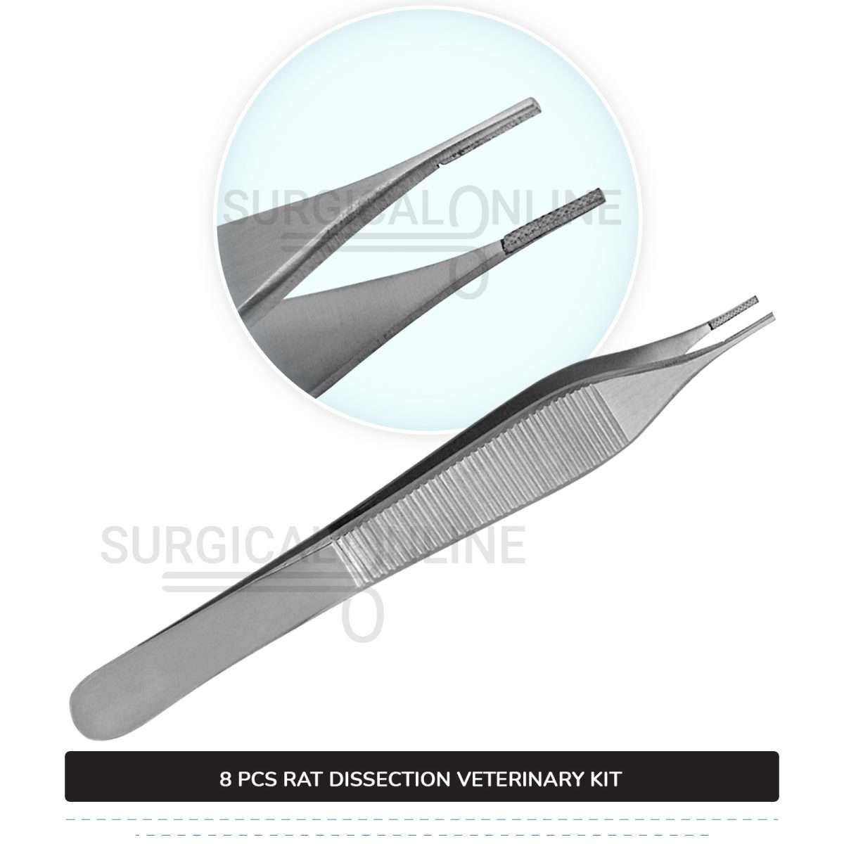 8 Pcs Rat Dissection Kit Stainless Steel Surgical Biology Anatomy Veterinary Instruments Set