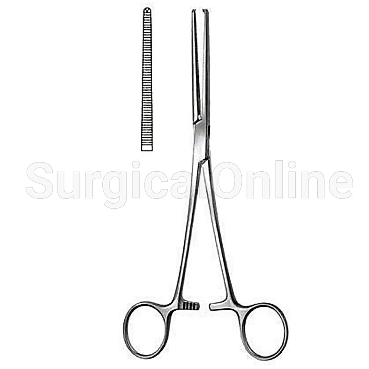 Rochester Ochsner Forceps, 1 X 2 Teeth Straight 7.25"