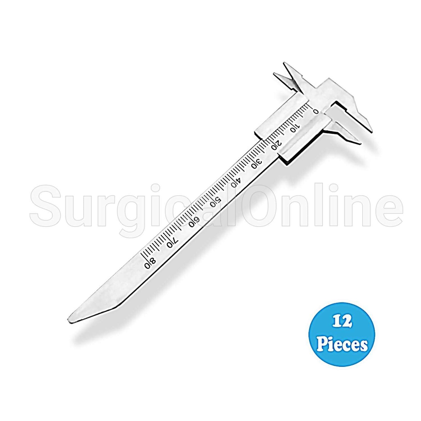 12 Pcs Dental Vernier Double Ended 0-80mm Measuring Dental Lab