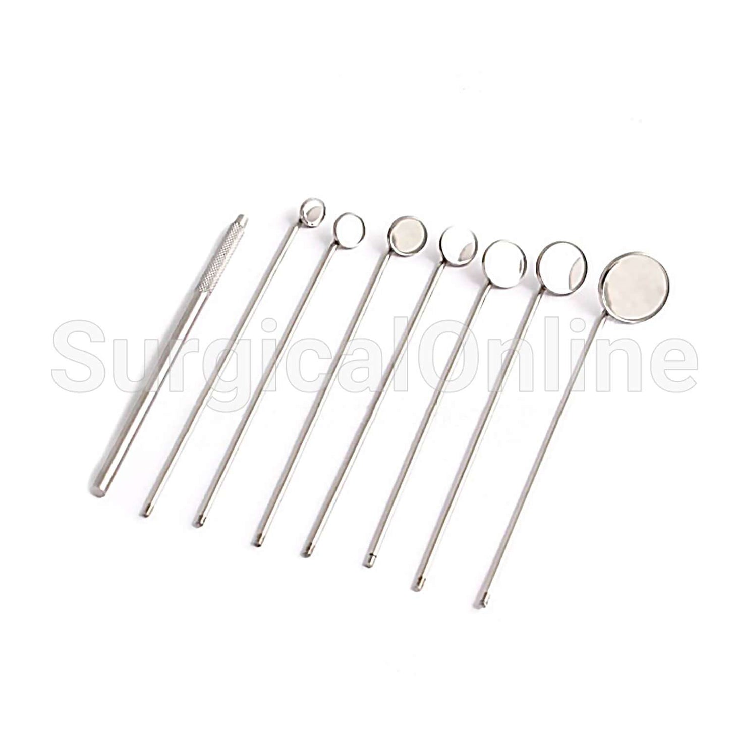 Set of 7 Laryngeal Boilable Hygiene Dental Mirrors with Handle #0 1 2 3 4 5 6