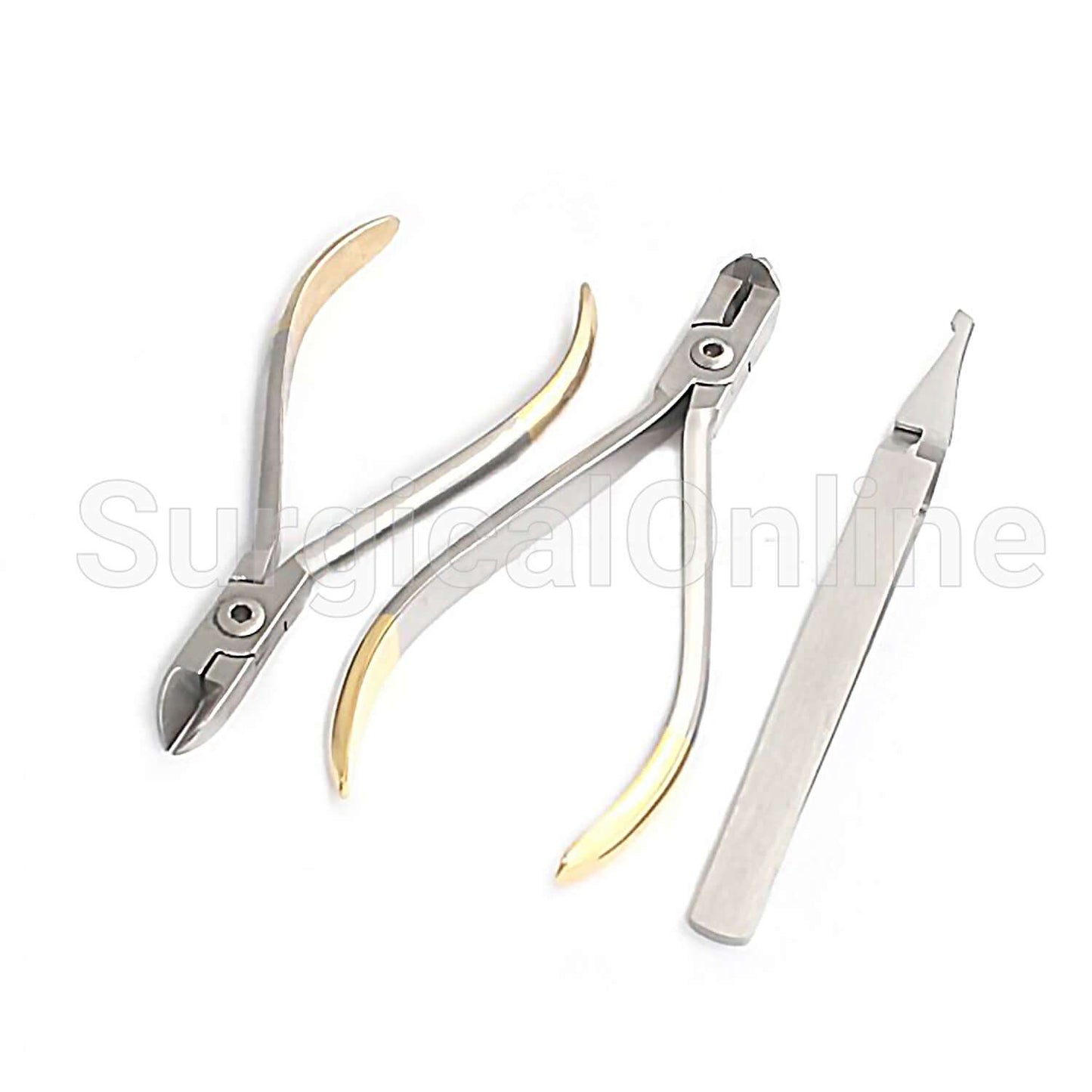 Kit of 3 Bracket Holding Tweezers Distal End Hard Wire Cutter Orthodontic Pliers