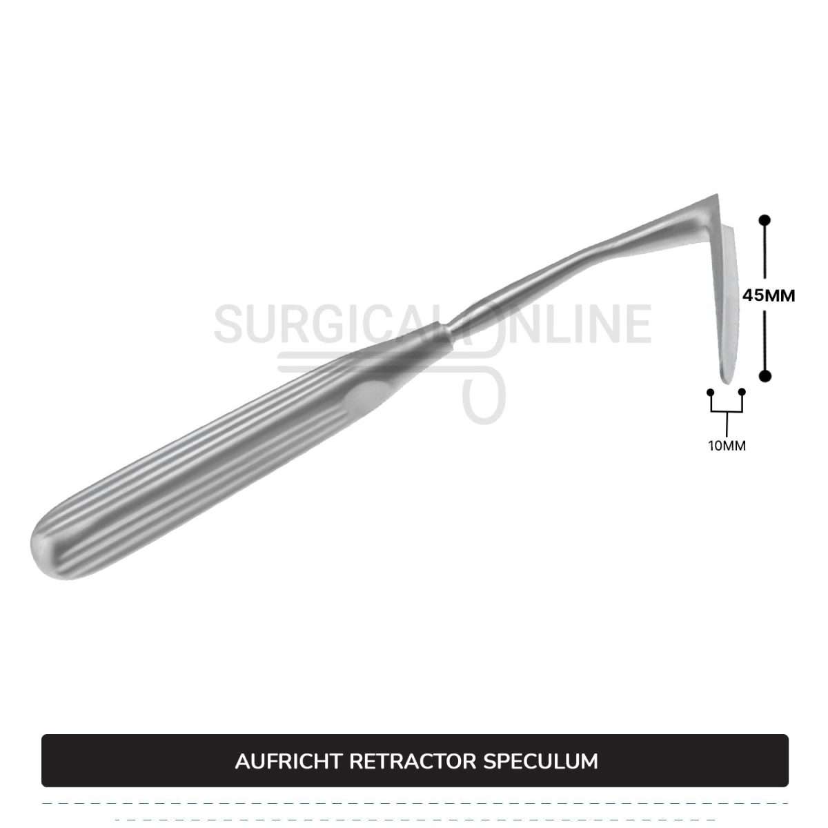 Aufricht Nasal Retractor Speculum 6 1/2" (16.5 cm), Solid Blade 45 mm Surgical ENT & Diagnostic